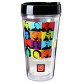 Full Color Clear Travel Tumbler (16 Ox.)